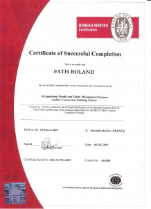 Certificat auditeur IRCA - Sécurité